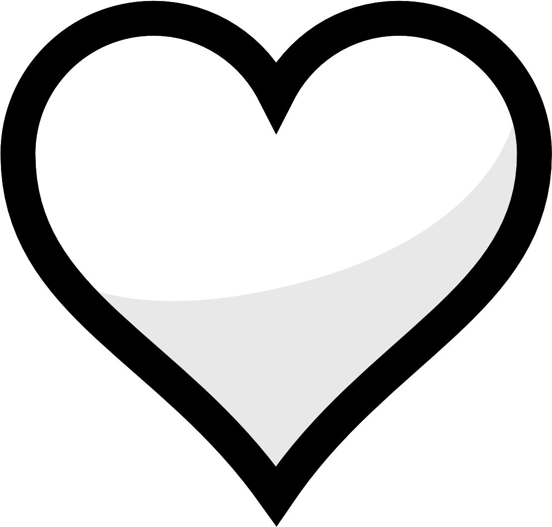 Heart Icon Deselected Ocal Favorites Icon Unselected - Heart Outline Vector (999x962), Png Download