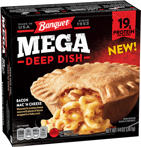 Deep Dish Bacon Mac 'n Cheese - Banquet Mega Bowls Country Fried Chicken (550x550), Png Download