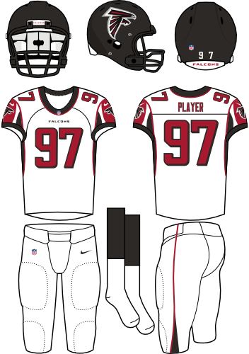 Atlanta Falcons - Atlanta Falcons Home Uniform (352x500), Png Download