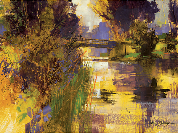 "bridge And Glowing Light" Canvas By Chris Forsey - Canvas (600x600), Png Download