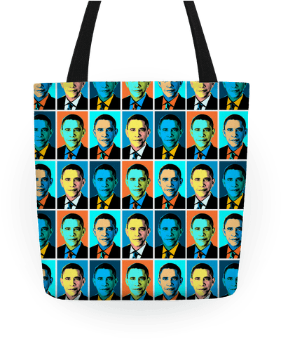Pop Art Obama Tote - Pop Art Obama Tote Bag: Funny Tote Bag From Lookhuman. (484x484), Png Download