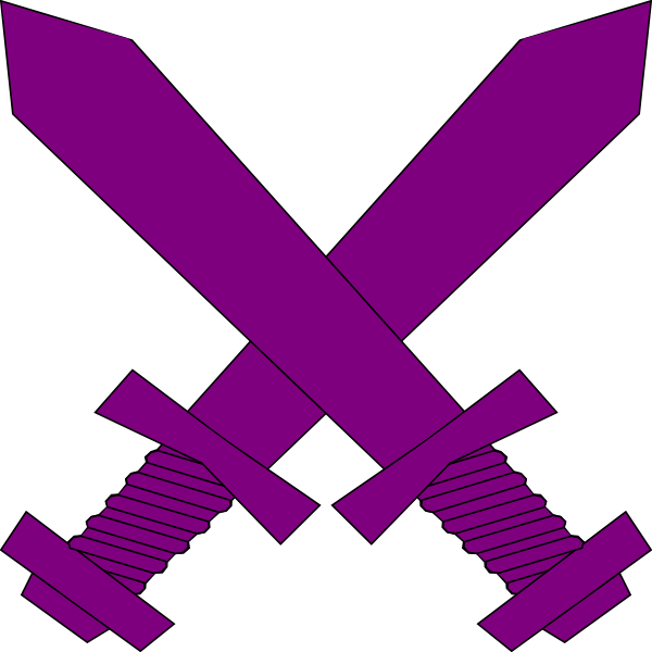 Purple Crossed Swords Clip Art At Clker - Red Sword Icon Png (600x600), Png Download