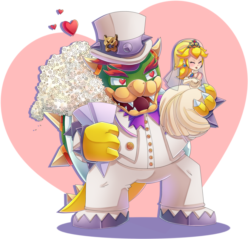 Jpg Library And Peach Wedding Day Speedpaint By Cuteytcat - Princess Peach And Bowser Wedding (894x894), Png Download