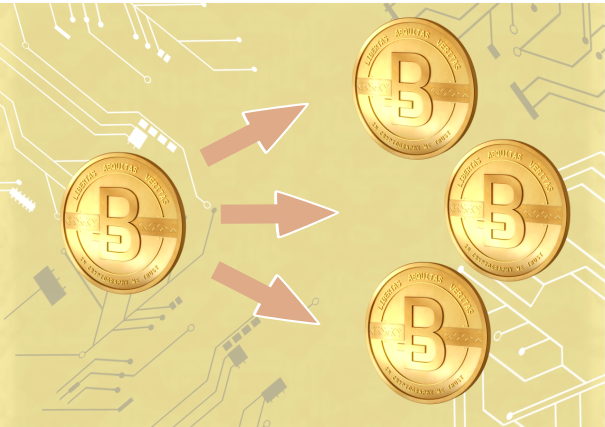 How To Duplicate And Copy Bitcoin - Coin (605x427), Png Download