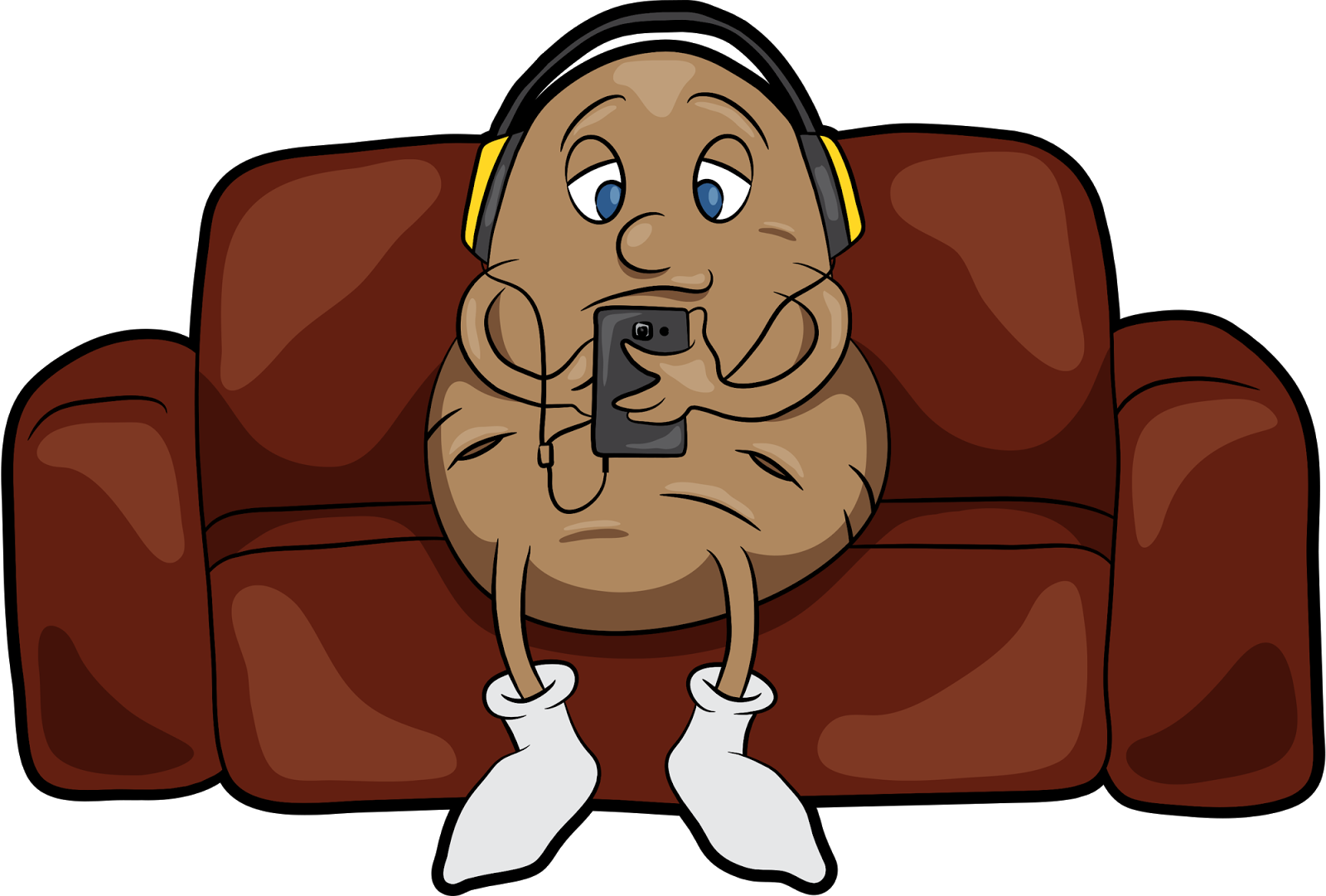 Couch Potato Collection 1 006 - Couch Potato Cartoon Free (1600x1081), Png Download
