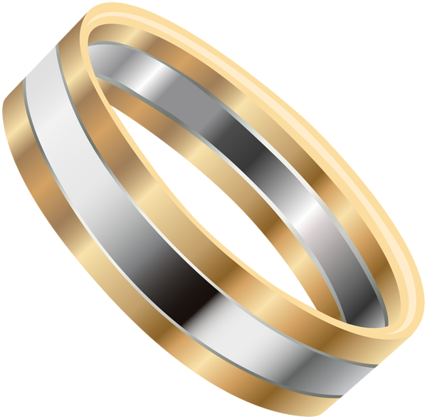 Gold Silver Wedding Ring Png Clip Art Image - Png Clip Art Wedding Rings (600x588), Png Download