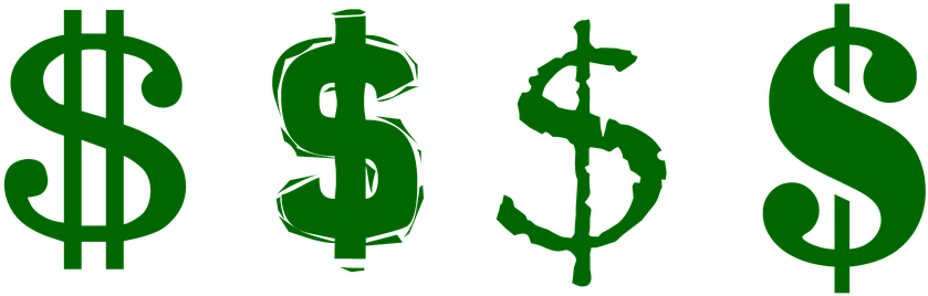 Green Dollar Png Transparent Image - Green Dollar Sign Tile Coaster (960x393), Png Download