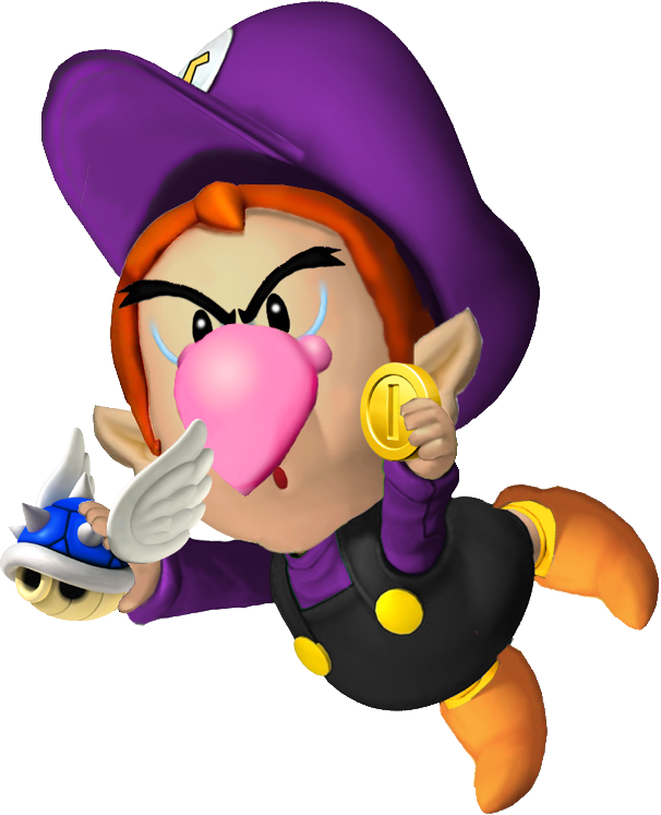 Baby Waluigi - Super Mario Baby Waluigi (606x747), Png Download