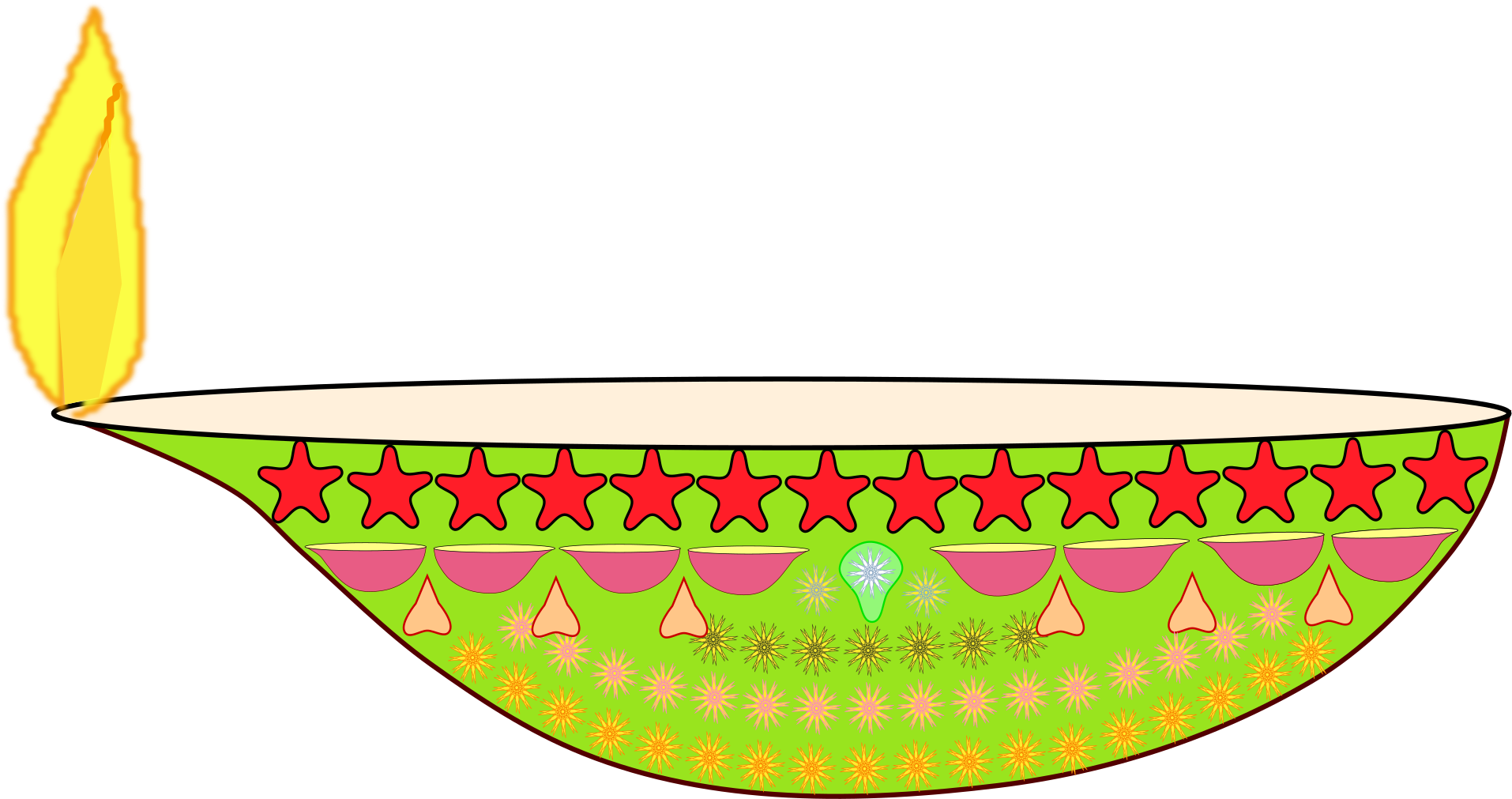 This Free Icons Png Design Of Diwali Lamp (2400x1697), Png Download