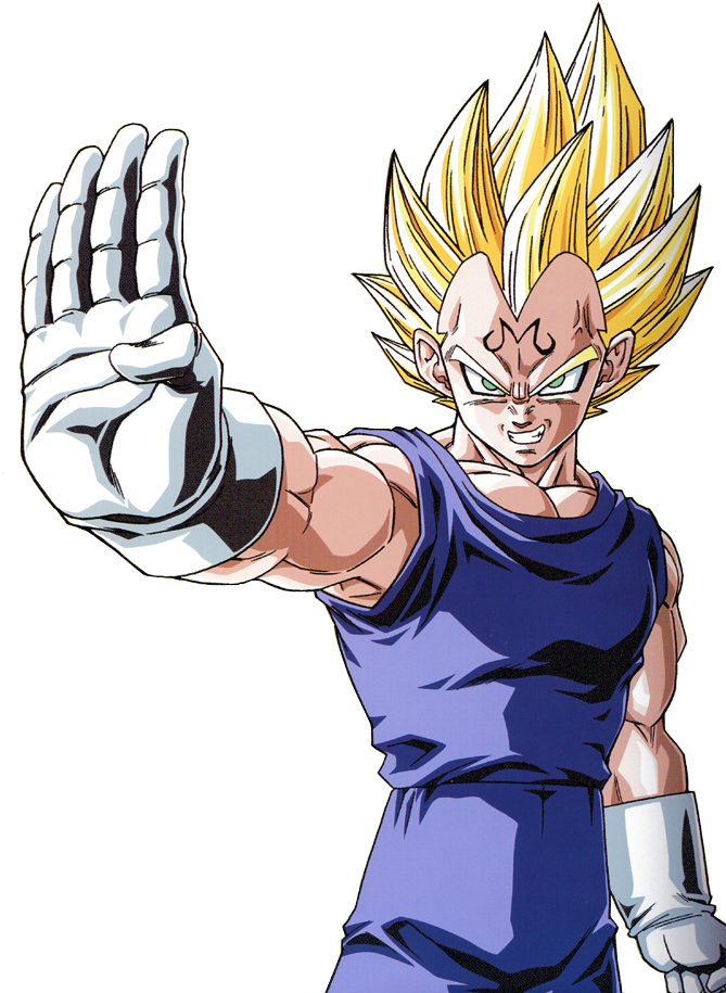Vegeta Transparent Png - Majin Vegeta Big Bang Attack (671x1000), Png Download