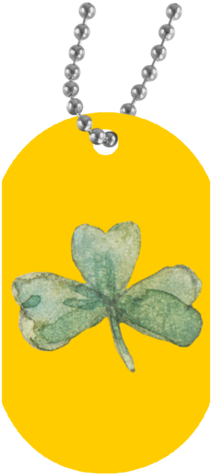 Watercolor Clover White Tag Necklace - Batman Punching Trump Necklace (480x480), Png Download
