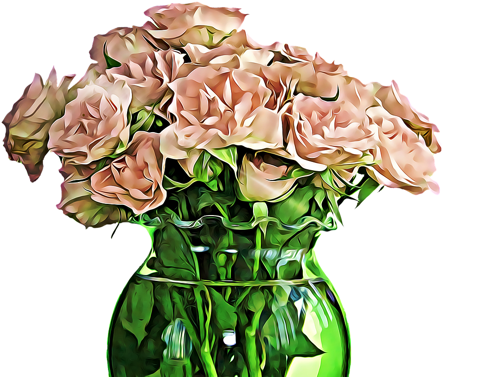 Flower Bouquet Png Plant Pink Green Colorf - Check & Debit Card Register [book] (527x340), Png Download