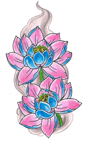 Lotus Tattoos Resolution - Lotus Flower Tattoo Flash (363x610), Png Download