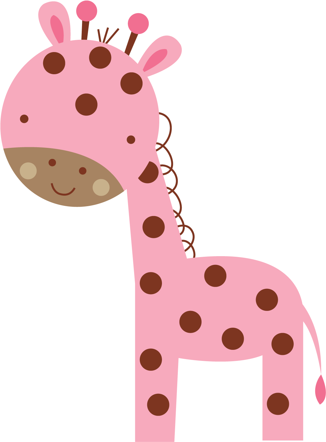 For Kids At Getdrawings Com Free Personal - Pink Baby Giraffe Clip Art (1500x1500), Png Download