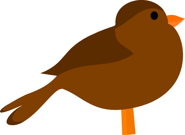 Brown Bird Clip Art At Clker - Bird Brown Clip Art (600x439), Png Download