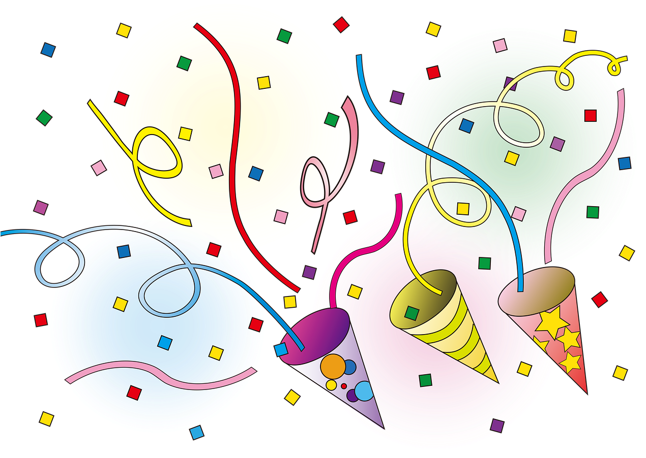 Cracker Congratulations Party Congratulati - Parabens Festa (477x340), Png Download