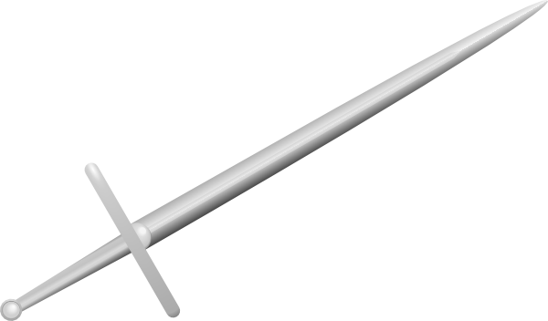 Free Vector Broad Sword Clip Art - Sword Clip Art (600x352), Png Download