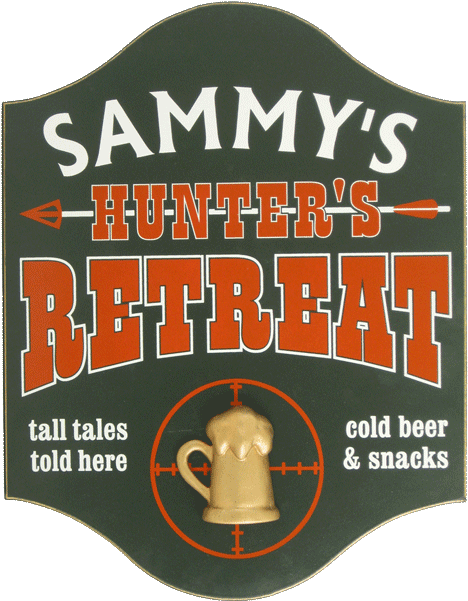 Personalized Hunter Retreat Mug Wood Sign - Hunter's Retreat Pub Sign (600x600), Png Download