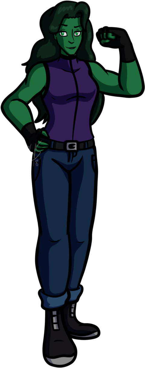 She Hulk Png Photo - Art (615x1300), Png Download