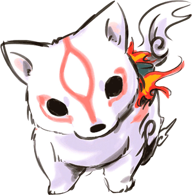 Chien, Feu, And Render Image - Okami Amaterasu (500x500), Png Download