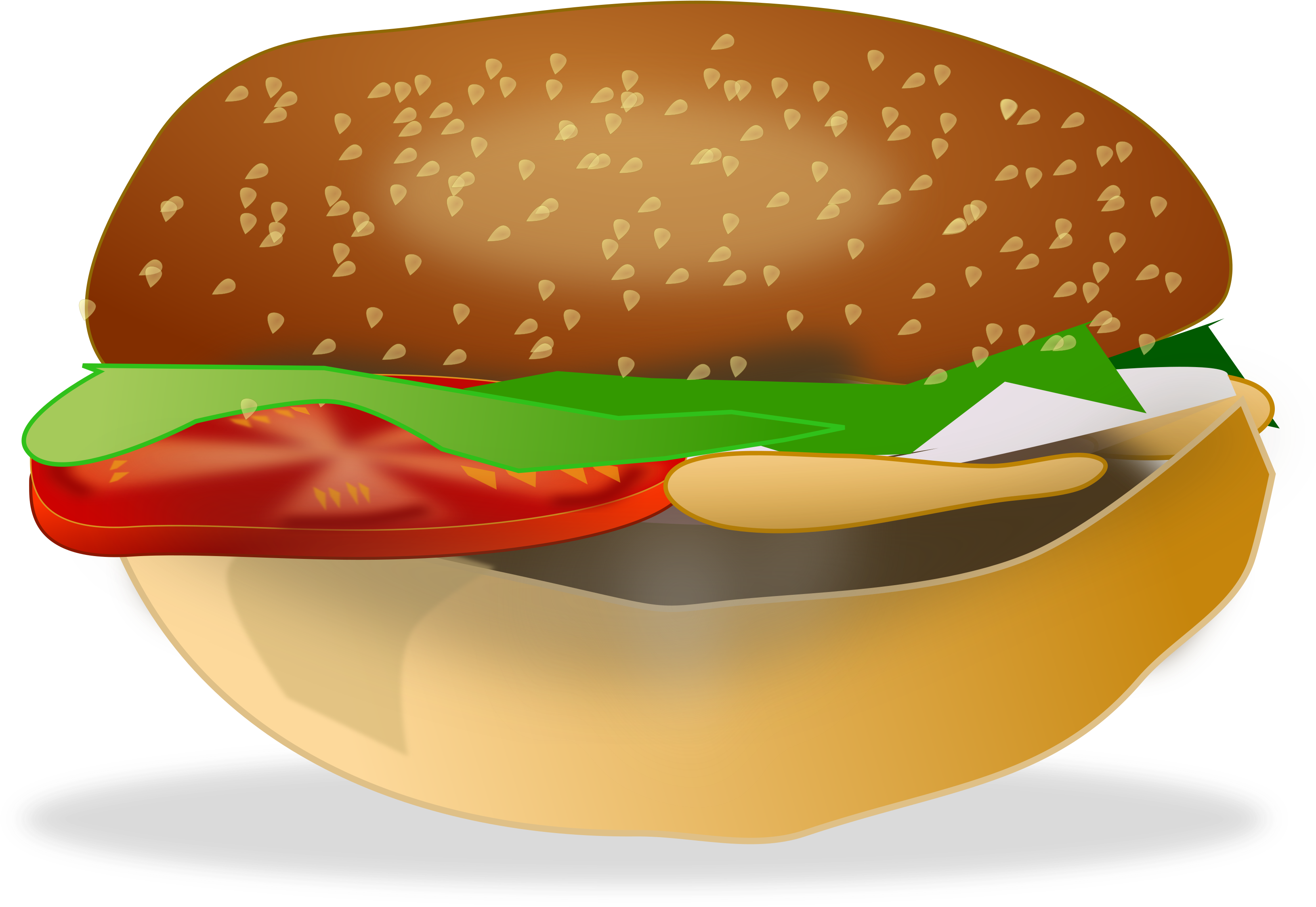 Cheeseburger Hamburger Fast Food Veggie Burger Clip - Sandwich Model (3840x2400), Png Download