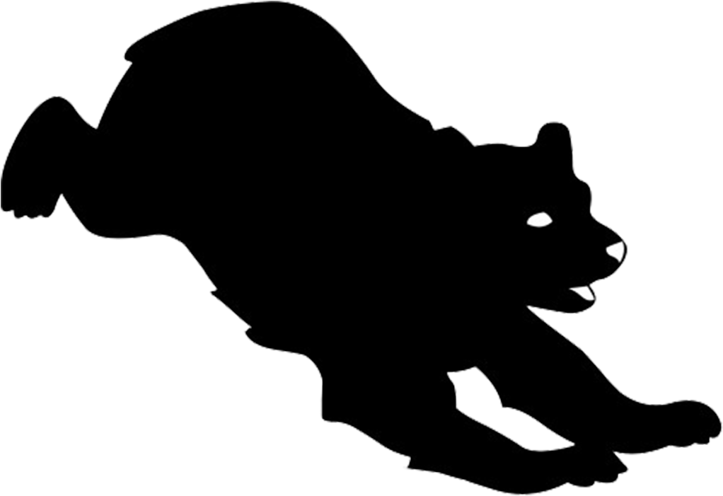 Polar Bear Silhouette Png - Clip Art Running Bear (1100x875), Png Download