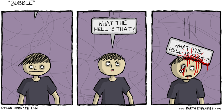 And Then The Earth Explodes - Cartoon (800x395), Png Download