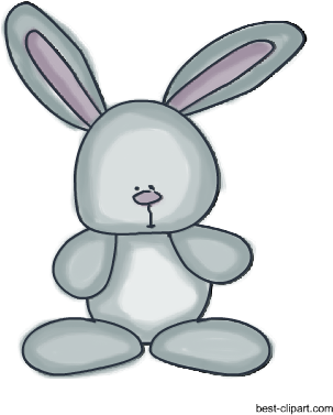 Cute Easter Bunny Clip Art Image - Domestic Rabbit (450x450), Png Download