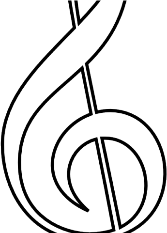 Treble Clef Outline - Music Notes Drawing (640x480), Png Download