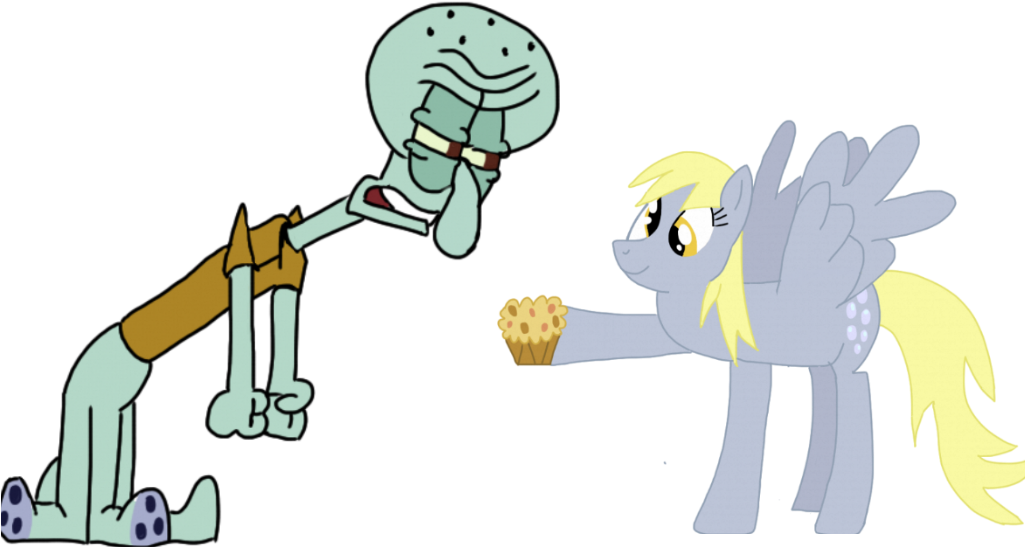 Schocky, Crossover, Derpy Hooves, Female, Mare, Muffin, - Mlp Derpy Hooves Spongebob (1024x768), Png Download