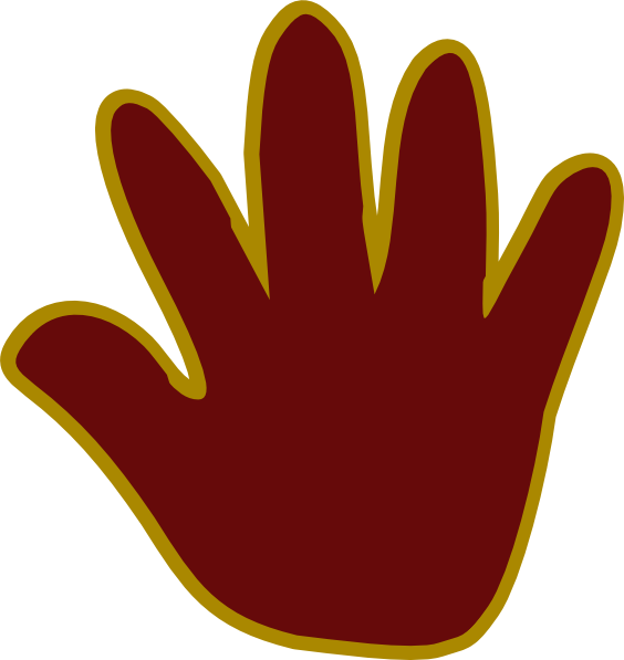 Hand Print Outlined Clip Art At Clker - Hand Of A Baby Animated Transparent (564x597), Png Download