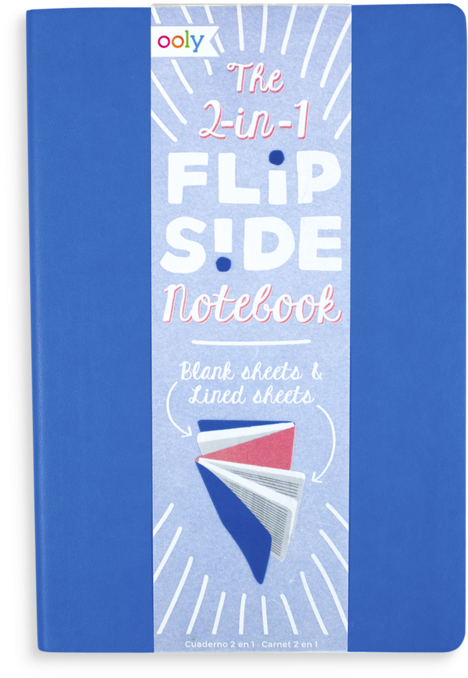 Flipside Double Sided Notebook - Blue Notepads And Notebooks By Ooly - Blue Flipside (800x800), Png Download
