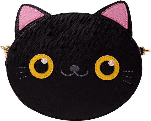 Loungefly Black Cat Face Crossbody Purse Bag Tote (600x600), Png Download
