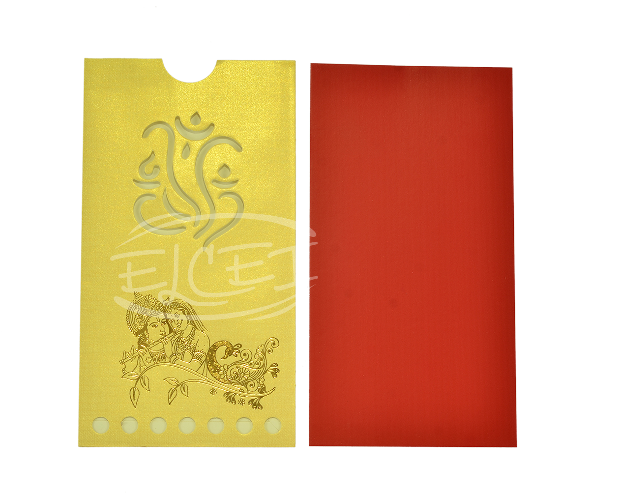 Home Hindu Wedding Cards Traditional Pouch Card - Motif (1489x1037), Png Download
