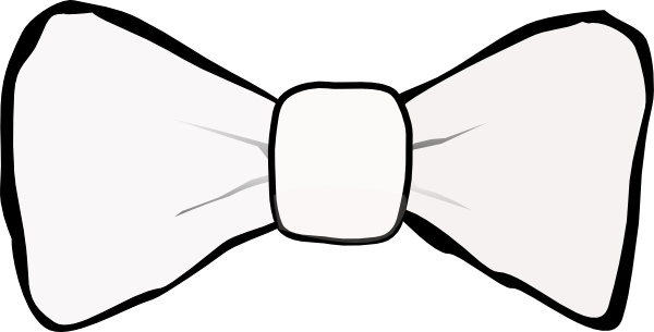 Small - White Bow Tie Vector (600x305), Png Download
