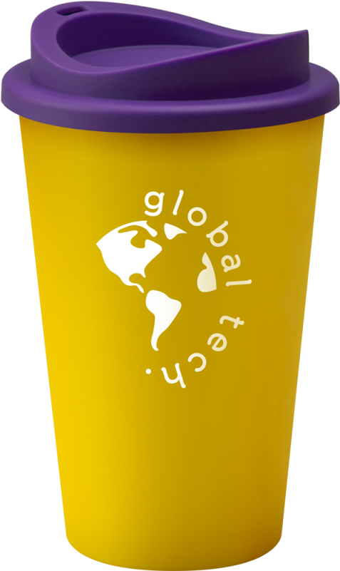 Branded Reusable Universal Coffee Mug 350ml Yellow - Reusable Coffee Cups Transparent (800x800), Png Download