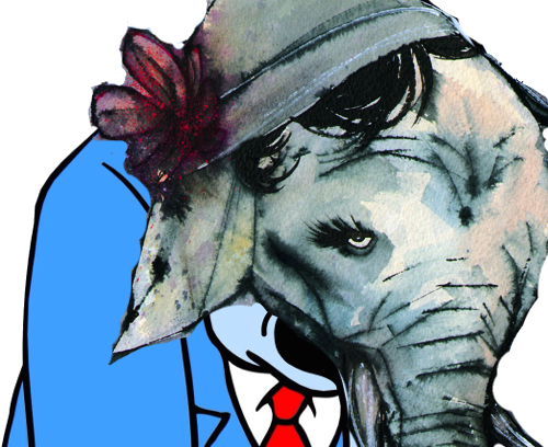 Post - Sad Elephant (500x408), Png Download