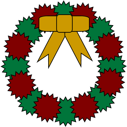 Christmas Wreath In Green And Red With A Lovely Golden - Christmas Day (765x765), Png Download