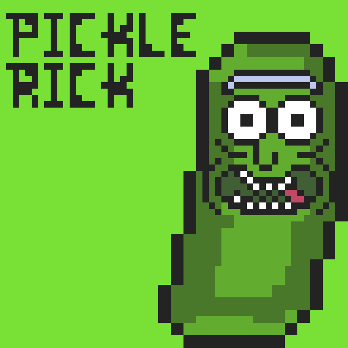 Pickle Rick - Rick And Morty Pixel Art Pickle Rick (1155x1155), Png Download