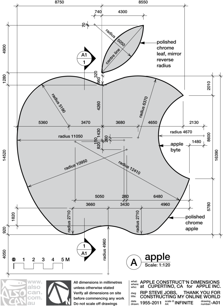 Apple Logo Construction Apple Logo Construction - Apple Logo Construction (1881x1295), Png Download