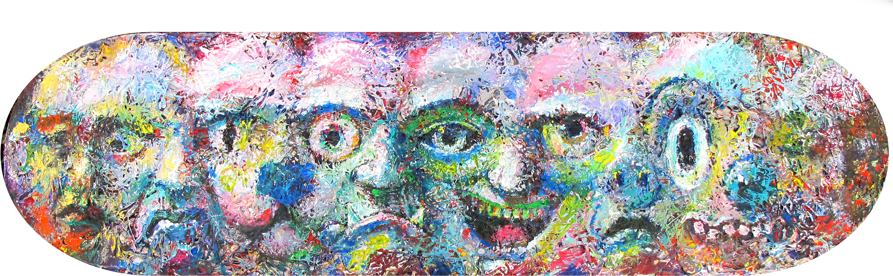 Melted Face - Painting (2948x985), Png Download