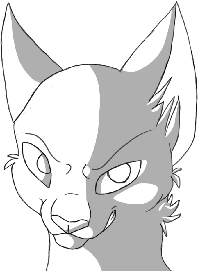 Ki85kxq4t - Warrior Cat Face Drawing (819x976), Png Download