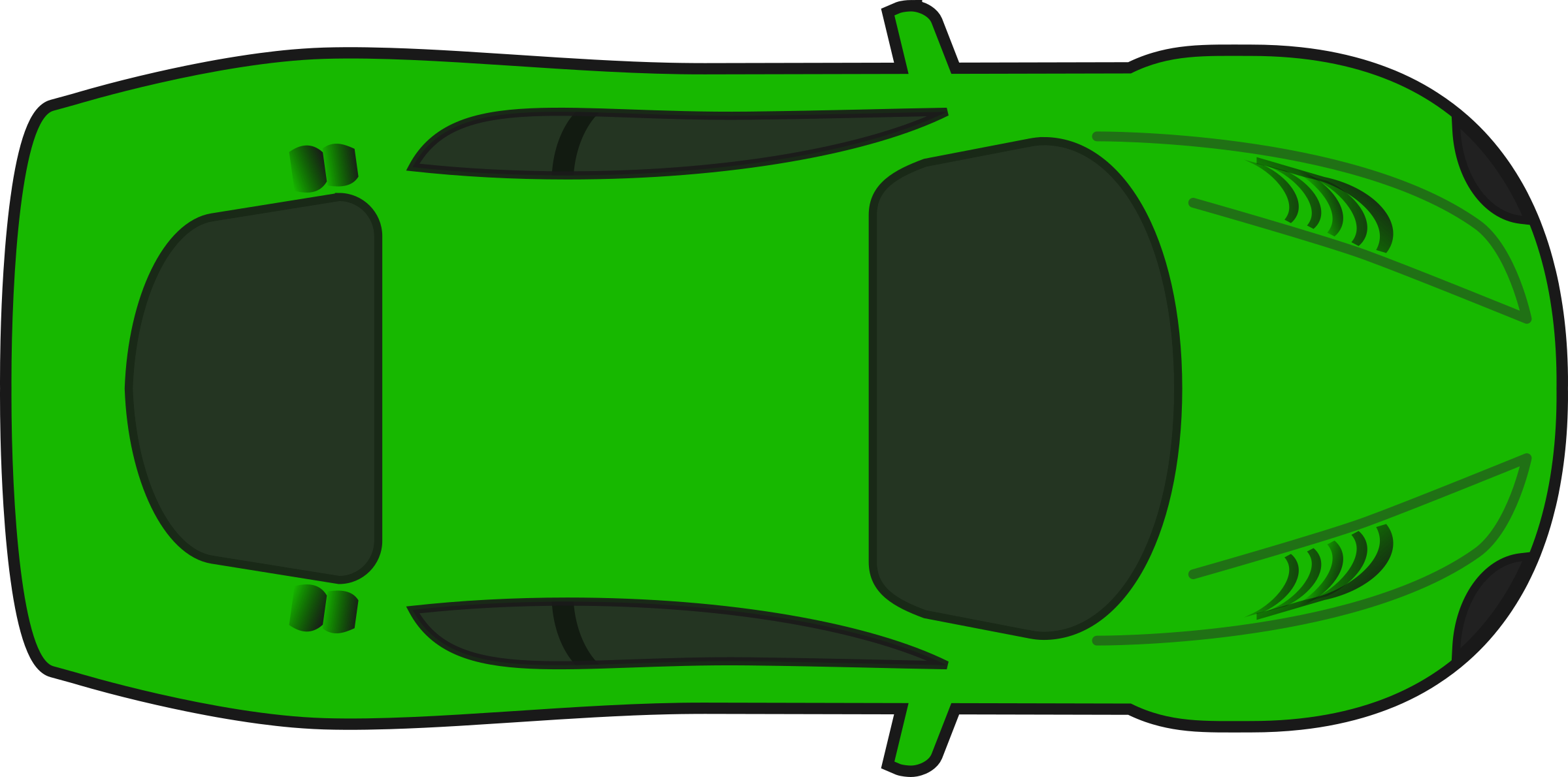 Scratch Vector Car - Toy Car Top View (2400x1190), Png Download