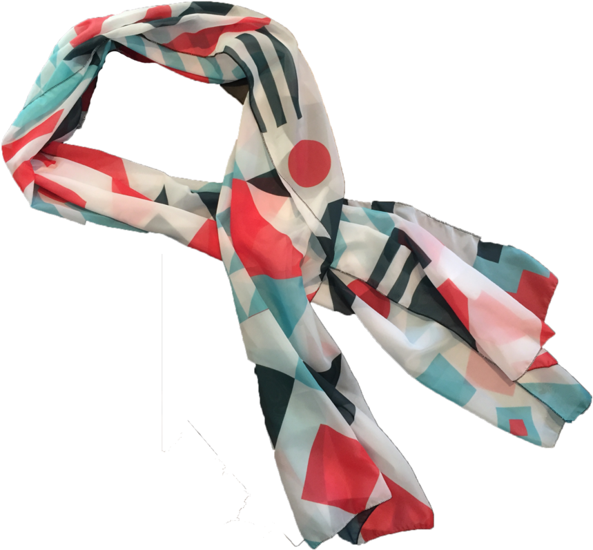 Geometric Sheer Poly Scarf (1000x1000), Png Download