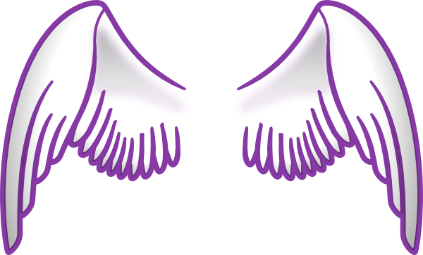 Wings Clipart Lavender - Purple Angel Wings Png (600x362), Png Download
