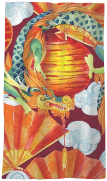 Chinese Dragon Watercolor Seamless Pattern - Arte Da Guerra - O Tratado Militar Mais Antigo Do Mundo (400x400), Png Download