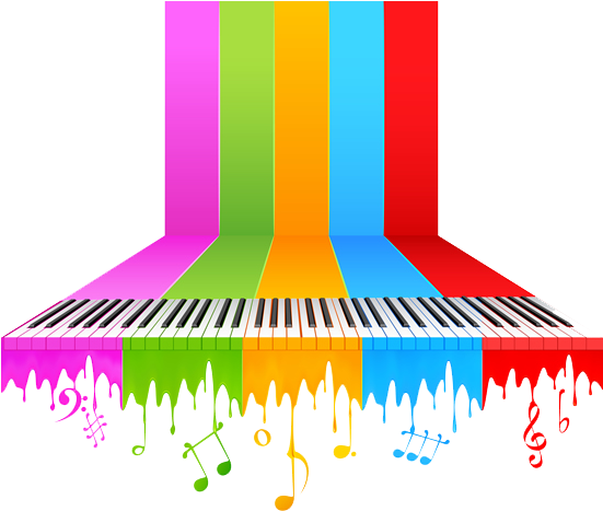 Musical Music Illustration Creative Color Keyboard - Music Background Designs Hd Png (550x550), Png Download