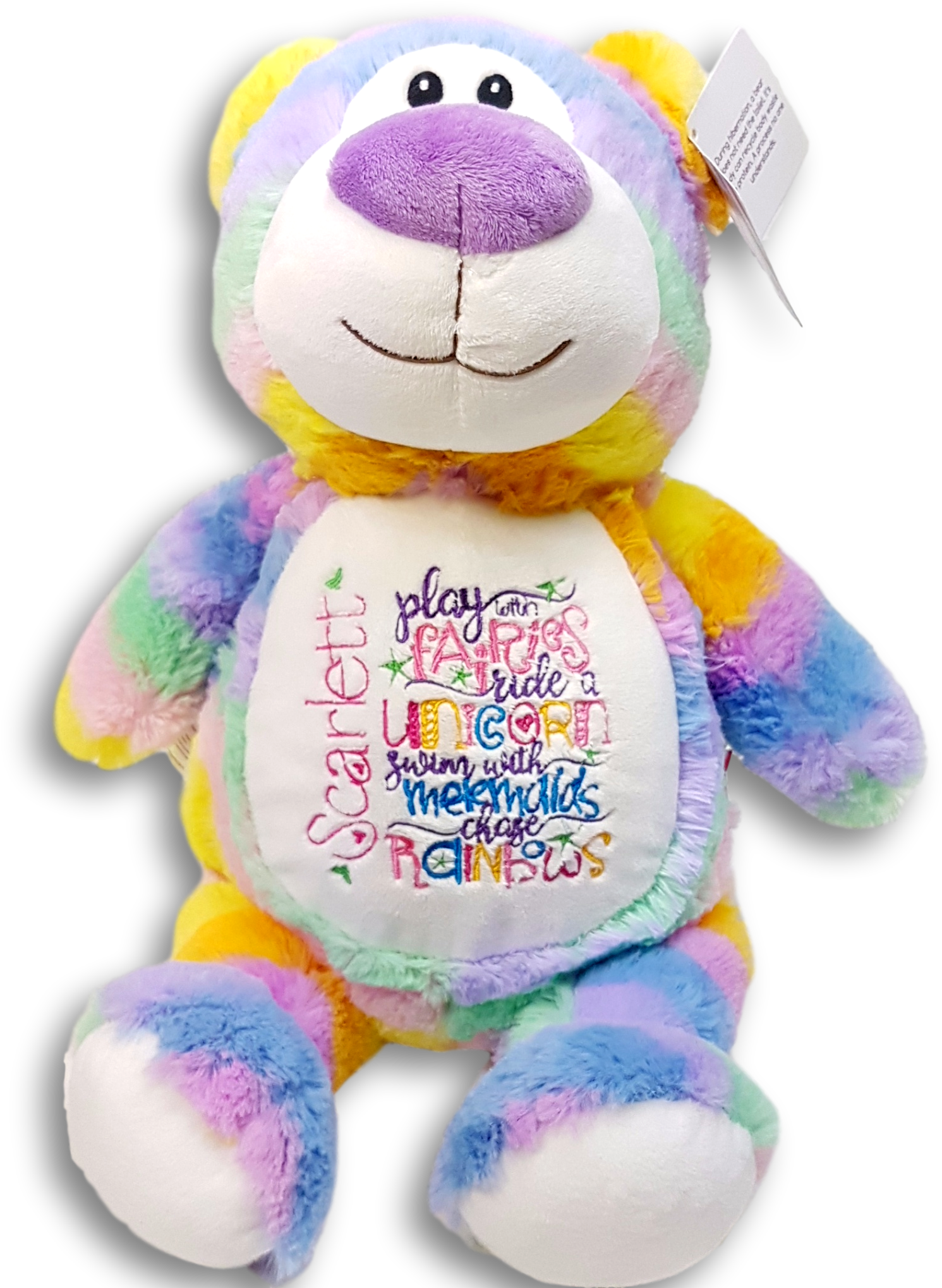 Riding Unicorns Personalised Embroidered Soft Toy Name (2048x2048), Png Download