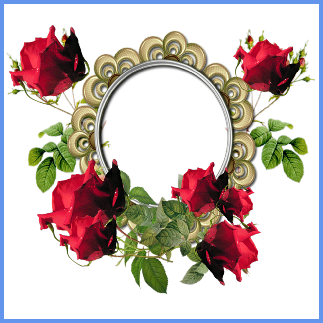 Incredible Pink Scrapbook Style Border Photo Frame - Rose Flower Photo Frame (1310x1310), Png Download