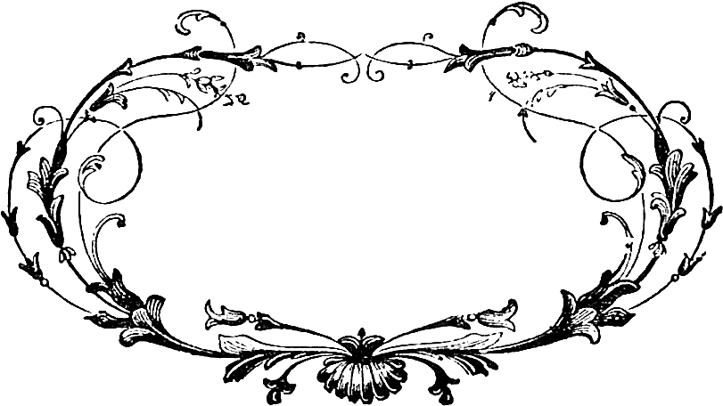 Digital Stamp I Created From An Antique Illustration - Circle Scroll Frame Png (1041x613), Png Download